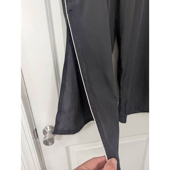 Jason Wu Striped Wide Leg Straight Pants women's size Large black white elevated - Picture 4 of 7